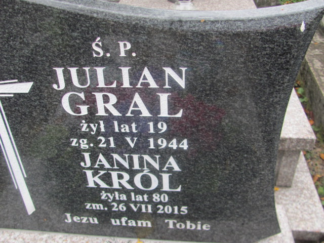 Julian Gral  Biłgoraj - Grobonet - Wyszukiwarka osób pochowanych